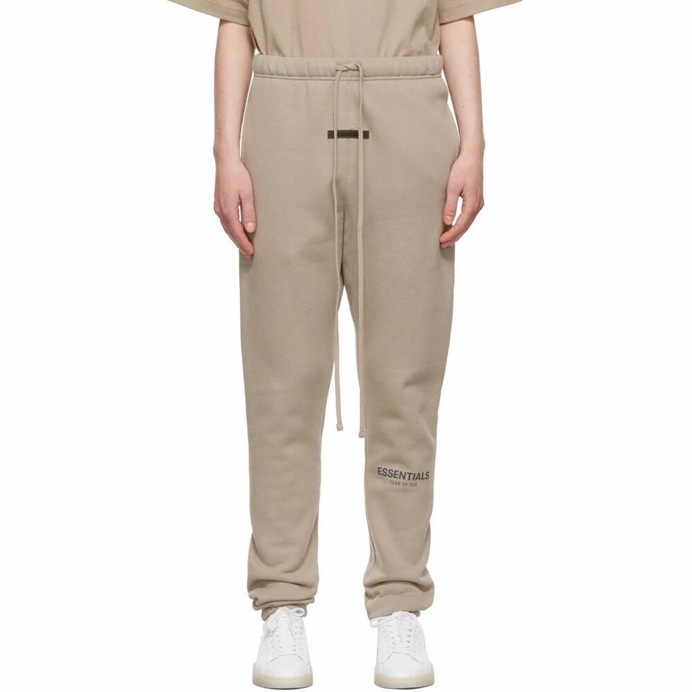 Essentials Fear of God Tan Drawstring Sweatpants Joggers Fleece Lined Mens SM